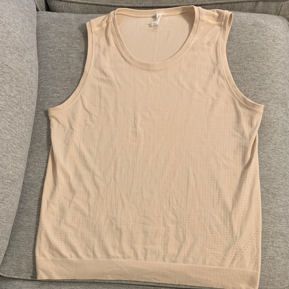Athleta Medium Cream / Light peach Sleeveless Knit Top workout athletic wear